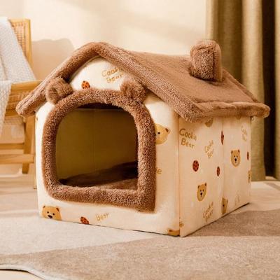 Uplift Essentials Indoor Soft Dog Kennel Warm Pet Bed Cave With Removable Mat m bear