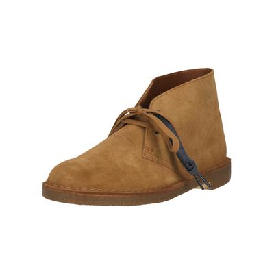 Stiefel CLARKS "Desert", Damen, Gr. 44,5, braun (dunkelbraun), Schuhe Stiefel, mit leichter Laufsohle