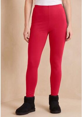 Plus Size Women's Plus Size Essential Stretch Ankle Length Pull-On Legging by Roaman's in Vivid Red (Size 1X) Activewear Workout Yoga Pants