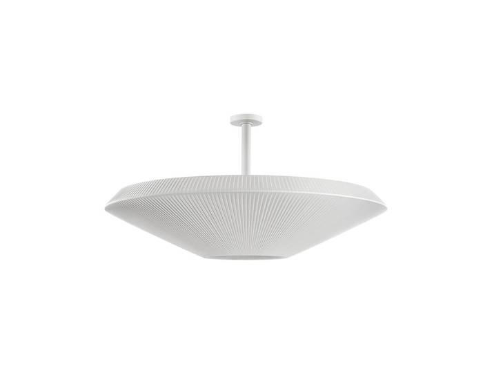 BOVER lampe de plafond SIAM 120 (Ruban blanc translucide, grande structure - Fer, acier inoxydable, méthacrylate, ruban)