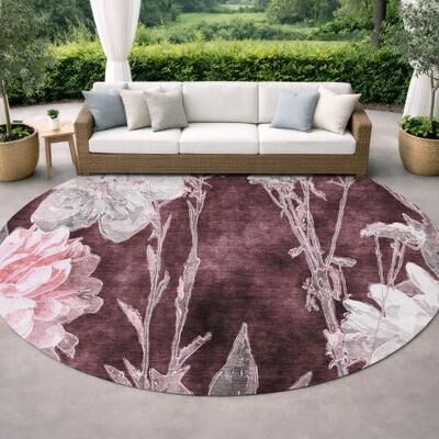 Addison Rugs Machine Washable Indoor/ Outdoor Floral Lakeview Chantille Rug