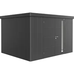 Biohort Gerätehaus Neo 348 x 292 cm (3D) Doppeltür dunkelgrau-metallic