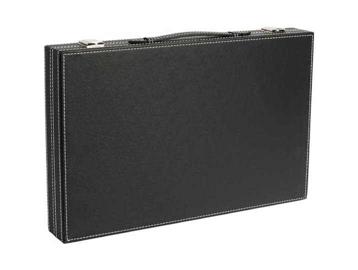 Backgammon ingelegd 38 x 24 cm zwart