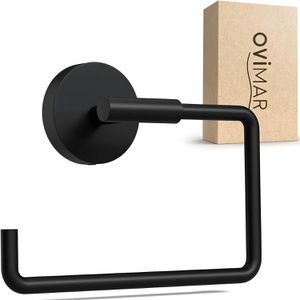 ovimar Toilettenpapierhalter Tromoy, schwarz, zum Bohren, für 1 Rolle, aus Edelstahl