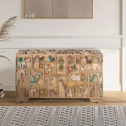 Holztruhe Dekotruhe mit Tier Motiven handbemalt