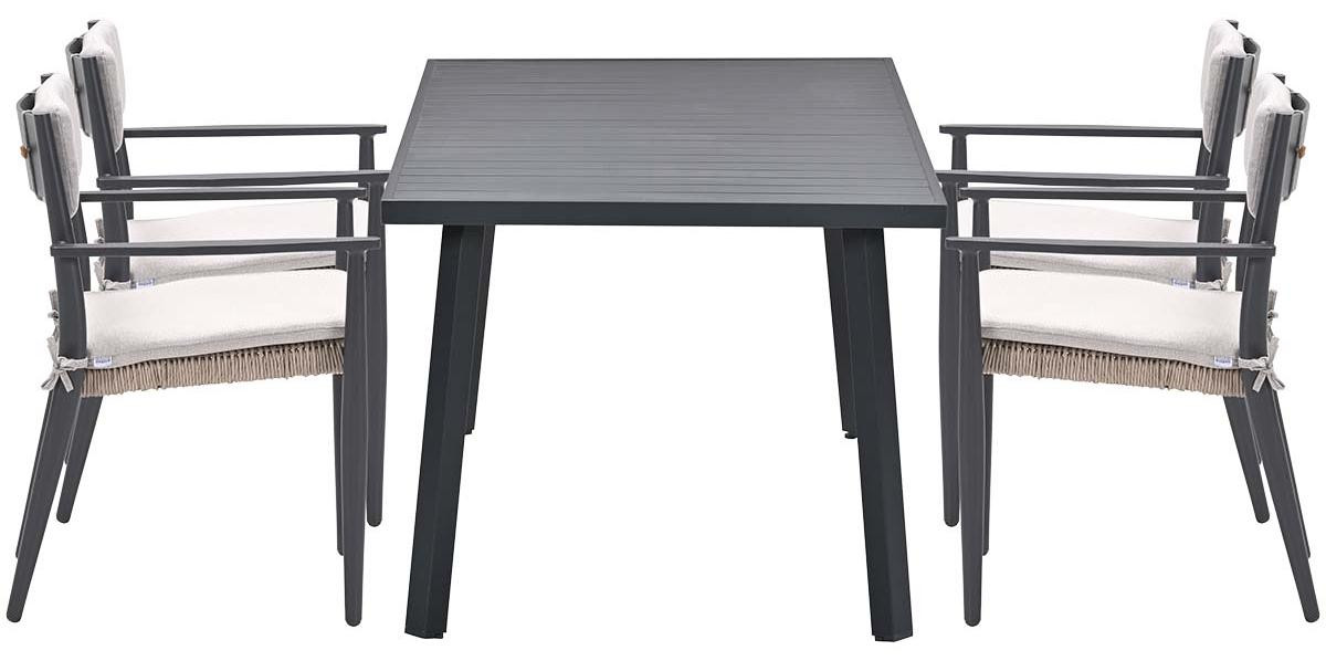 Garden Impressions Parijs tuinset met 4 tuinstoelen en Terni tafel 160 cm