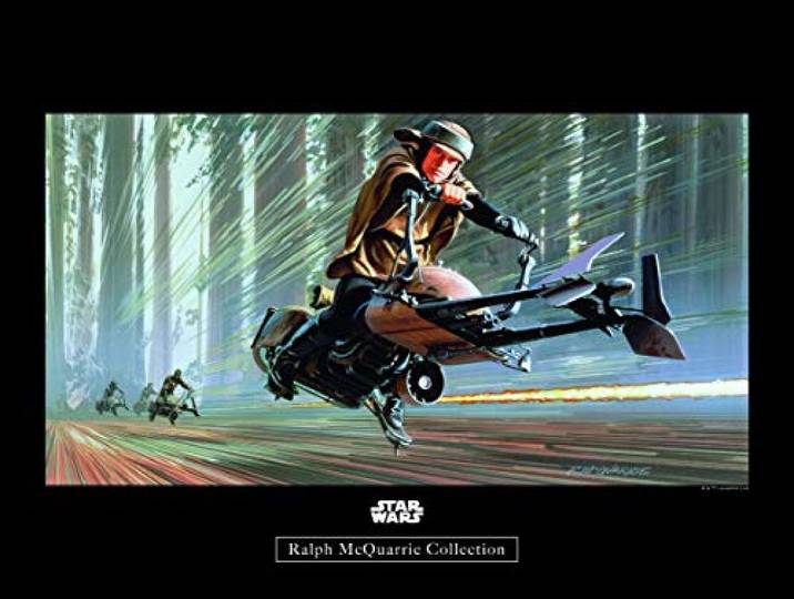 Komar Wandbild Star Wars Classic RMQ Endor Speeder Kinderzimmer, Jugendzimmer, Dekoration, Kunstdruck ohne Rahmen WB138-40x30 Größe: 40 x 30 cm (Breite x Höhe)