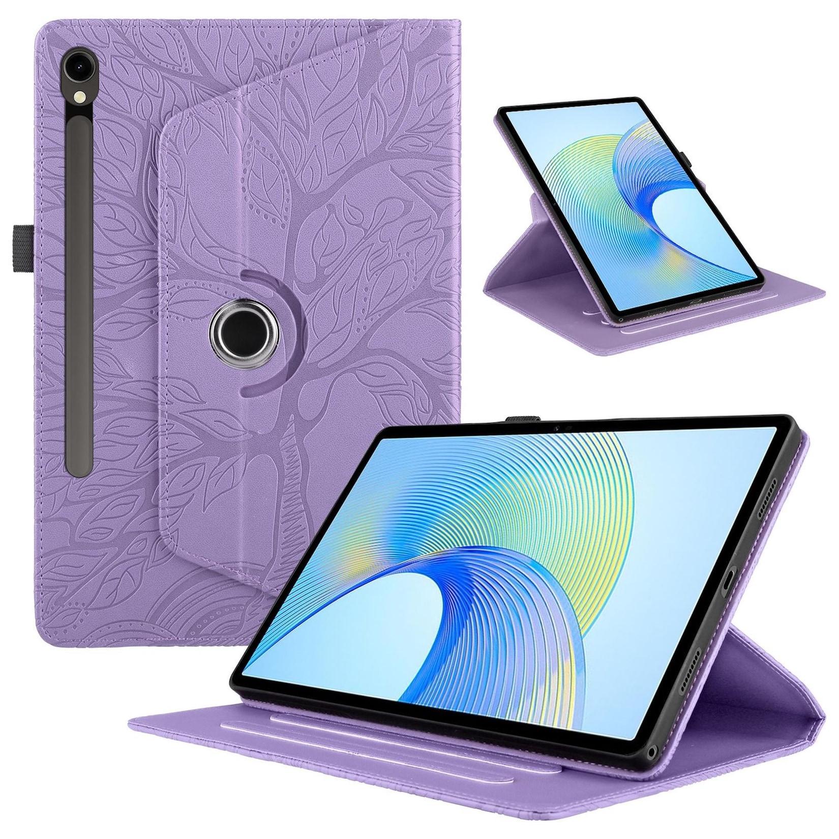 Für Samsung Galaxy Tab S10 FE Plus 360 Grad Design Kunstleder Tasche Lila