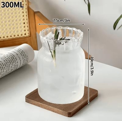 Inspire Picks RippleWave Transparent Drinking Glass Creative Wave Iced Coffee Tumbler a6