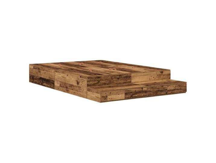PUGYNBK Bett für Schubladen aus massivem Kiefernholz, 135 cm Holztechnik, Griffe aus Leder, ohne Lattenrost, minimalistischer Stil, einfache Reinigung