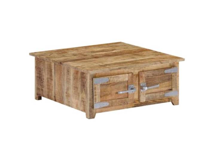 LASWWQMRF Couchtisch Massivholz Mango 70x70x30 cm Wohnzimmertisch Türen Kompakter Holz-Sofatisch für Wohnzimmer & Lounge: 2 geschlossene Fächer bieten praktischen Stauraum für Ihr Zuhause.