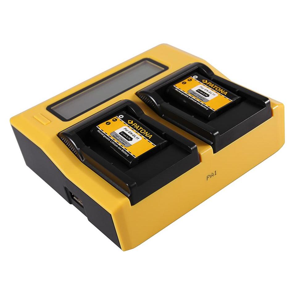 Patona Dual LCD USB Ladegerät f. Casio Nikon EN-EL11 TR350 TR-350 Nikon EN-EL11 Nikon EN-EL11 (Kamera Akku Ladegerät) (34654615)