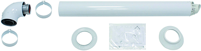 Vaillant Dachdurchführung Ø 60/100 Alu 303835 waagerecht, Basis Anschlussset, weiß
