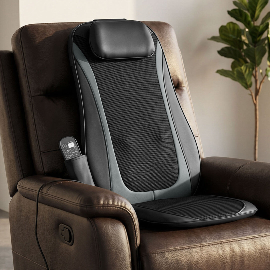Rebrilliant Neck Back Massager with Heat, Deep Tissue Massage Chair for Home Office Black