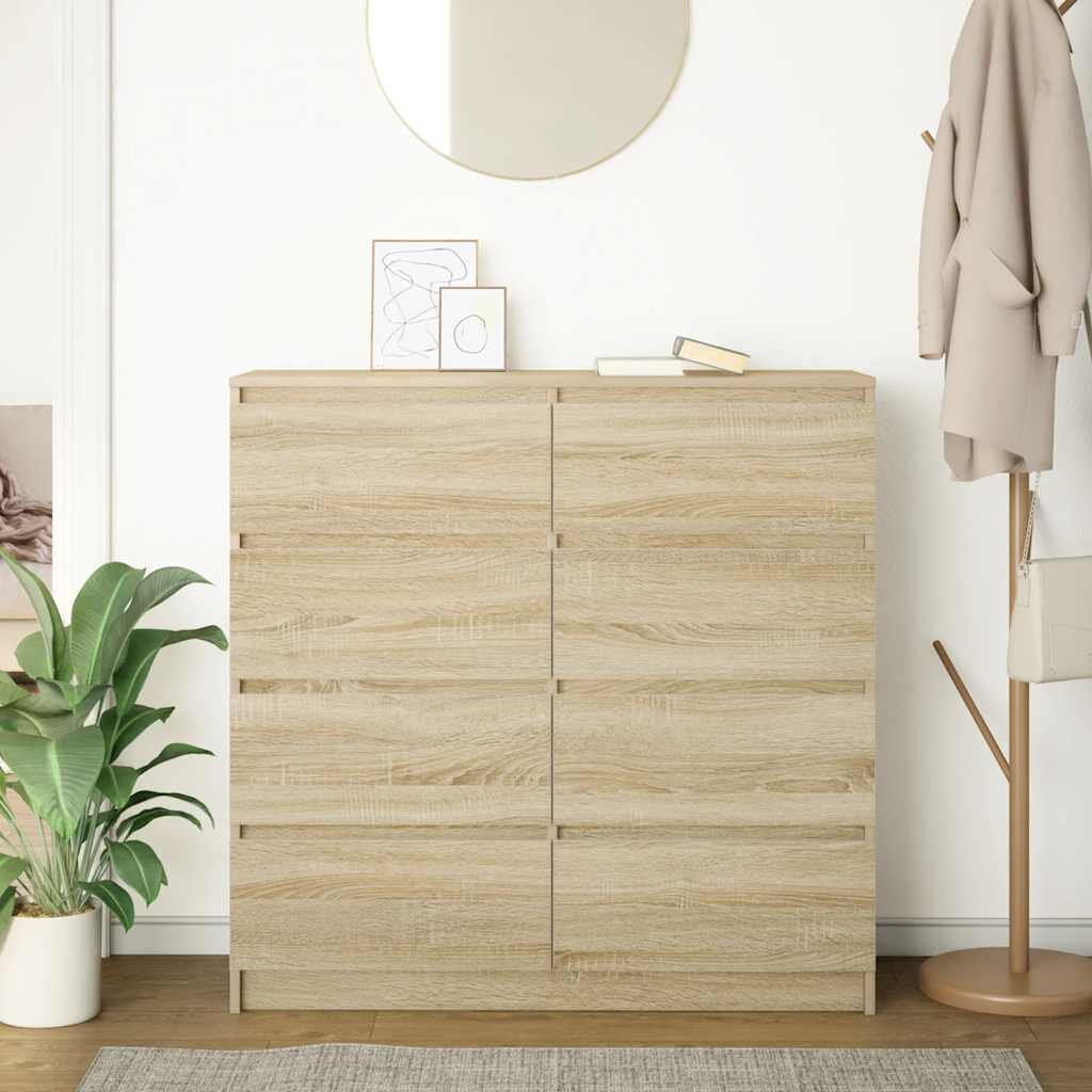 Latitude Run Sideboard 100X35x99 Cm Engineered Wood Sonoma Oak 99cm H X 100cm W X 35cm D