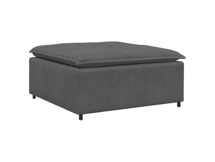 Makastle Modularer Fußhocker Dunkelgrau Cordstoff 100x100x48 cm