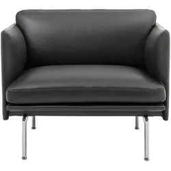 Muuto Outline Studio Chair, refine leder schwarz / polished aluminium