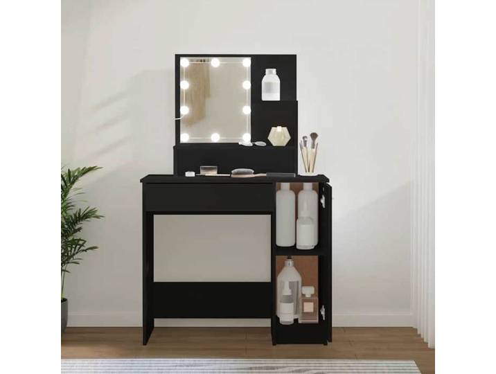 (Noir)Coiffeuse avec LED noir 86 5x35x136 cm 603497