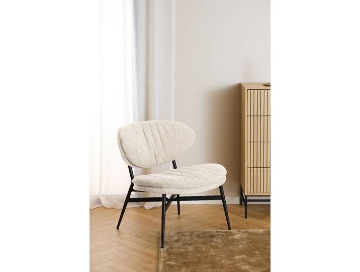 Loungestuhl Kelap Beige Webstoff Aphra 70 x 76 x 73cm