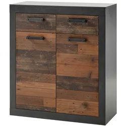 KOMMODE Used Wood, Matera grau 92 cm, Schuhschrank im Shabby-Design