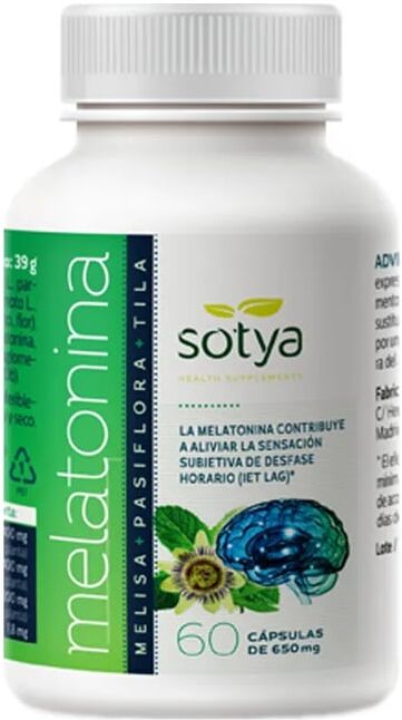 Sotya Melatonina + Melisa + Pasiflora + Tila 60 Caps