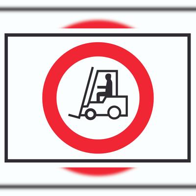 HB-Druck Gabelstapler Durchfahrt verboten Symbol Schild A6 Rückseite selbstklebend
