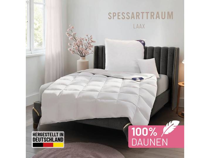 Daunenbettdecke SPESSARTTRAUM Laax Bettdecke 135x200, 155x220 cm und viele weitere Grössen , weiss (weiß), B:240cm L:220cm, Bezug: 100% Baumwolle. Füllung: 100% Daunen, Bettdecken, Daunenbettdecke, Bettdecken Ganzjahresbettdecke, Winter, Sommer