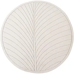 TEPPICH Outdoor, Fußbodenheizung-geeignet, mit Blattmotiv, aus Polypropylen, ENGADIN in Creme, Ø 120 cm