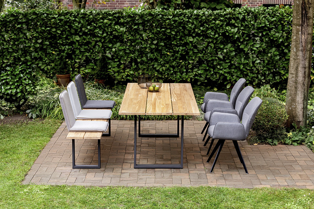 Niehoff Noah Tisch Profilkufe Aluminium/Teak