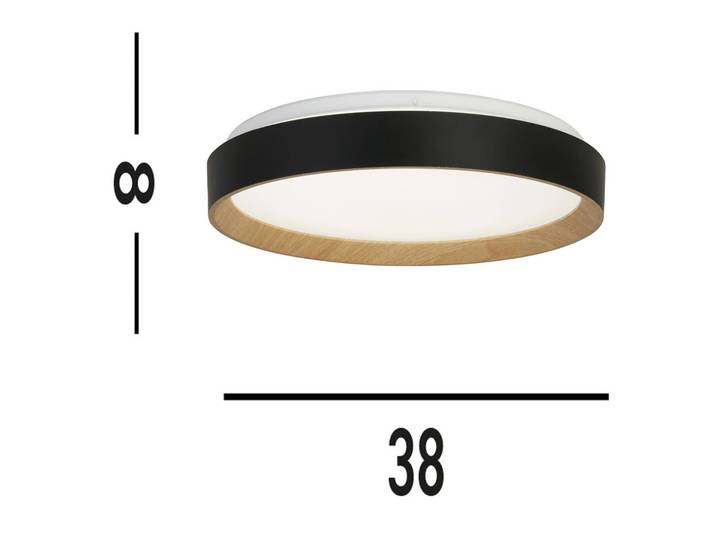 Searchlight LED Deckenleuchte Sorrento, dimmbar, schwarz, für Wohn- / Esszimmer, Metall, Modern
