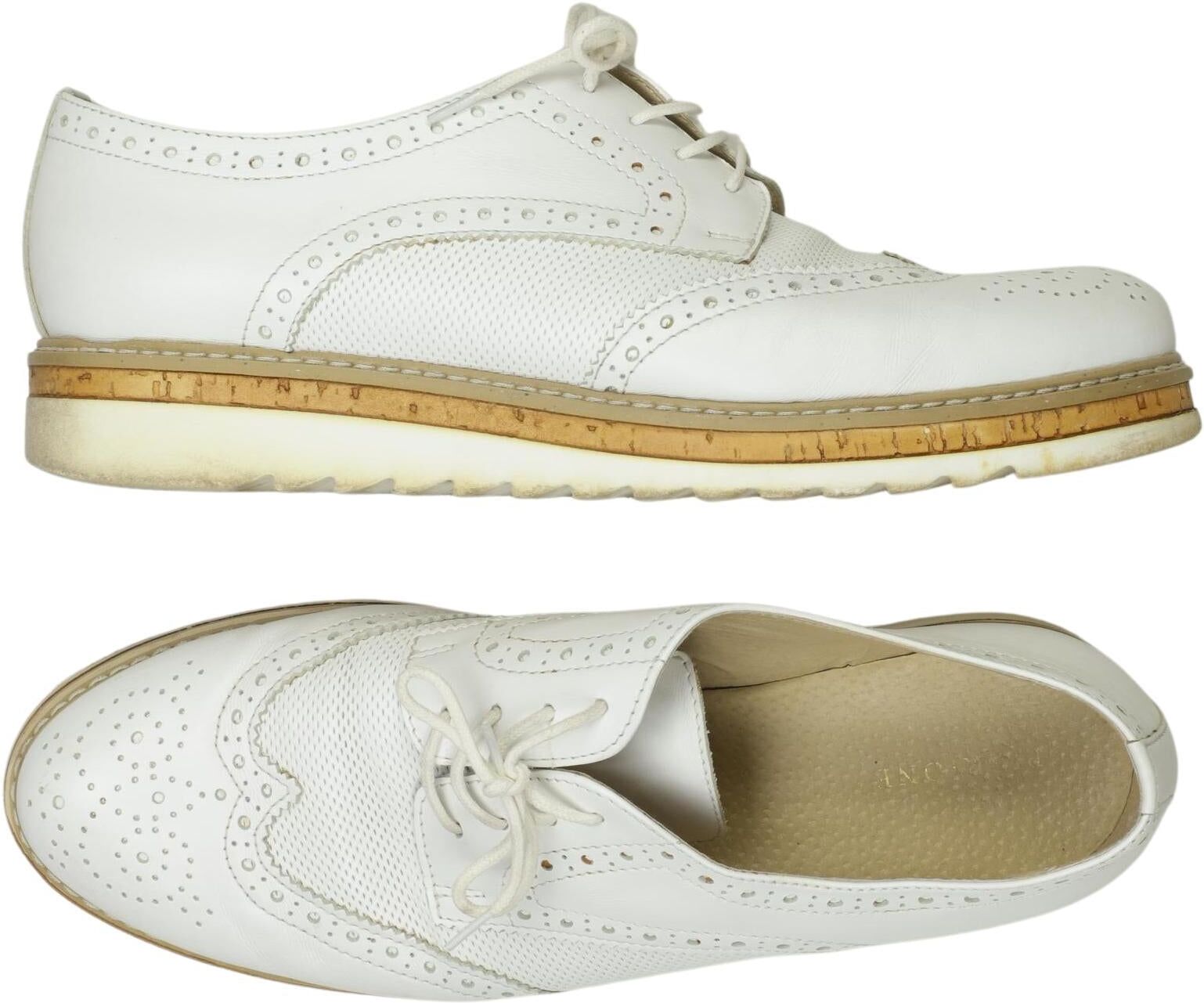 pier one Damen Halbschuh, Weiß, Gr. EU 40, Leder - Second Hand
