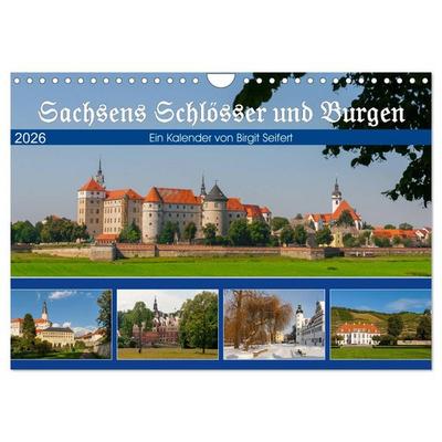 Sachsens Schlösser und Burgen (Wandkalender 2026 DIN A4 quer), CALVENDO Monatskalender