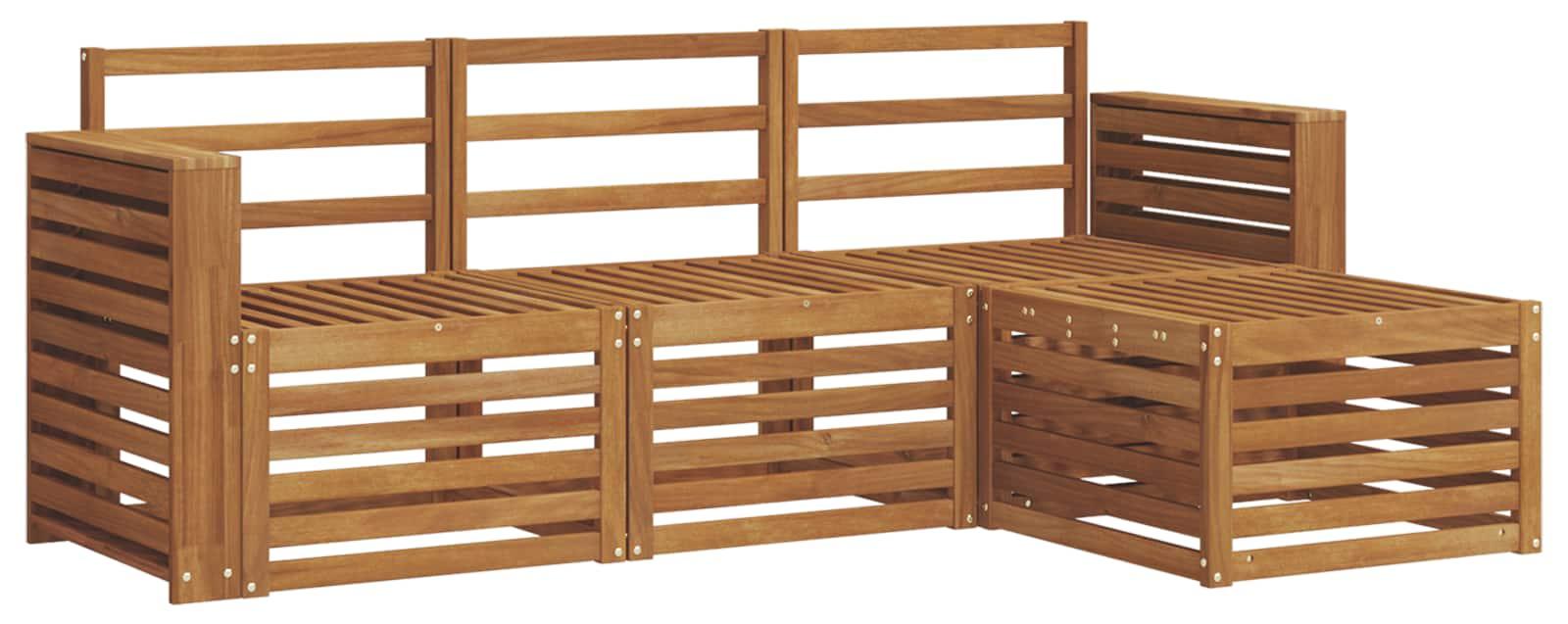 Outdoor-Sofagarnitur 4 pcs Natur