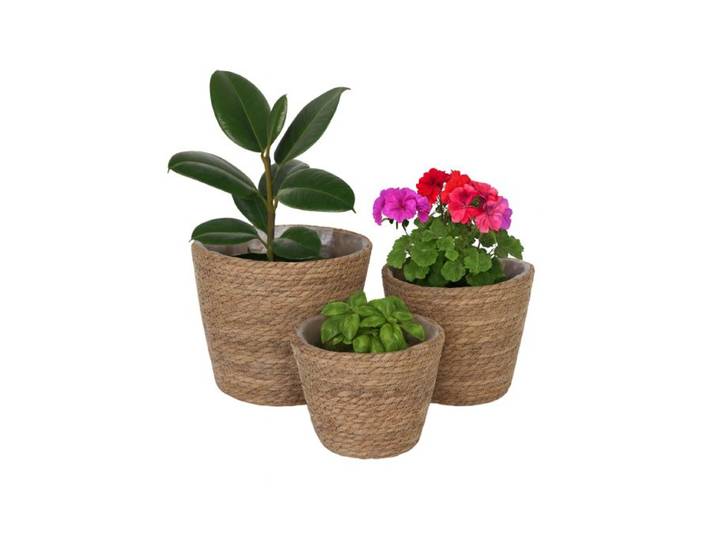 Relaxdays Runder Blumentopf im 3er Set