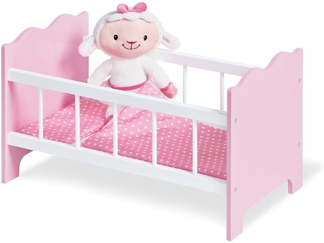 Puppenbett PINOLINO "Jasmin", rosa (weiß, rosa), Puppenmöbel, KinderB:29cm H:29cm T:50cm, MDF, Puppenbett, B:29cm H:29cm T:50cm