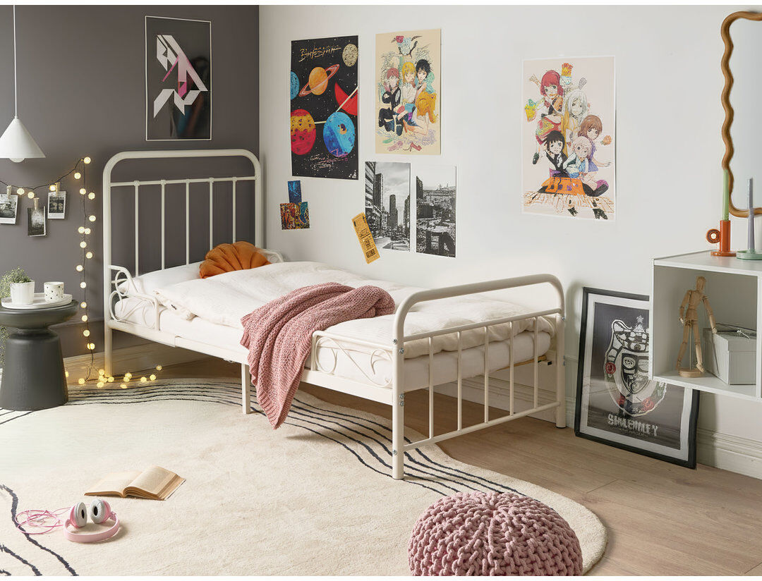 Trent Austin Design Extendable Kids Bed Metal ANAIS 90 x 200 cm (EU Single) Black White