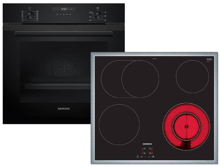 SIEMENS Backofen-Set, mit Teleskopauszug nachrüstbar, Reinigung mit Wasser / Dampf