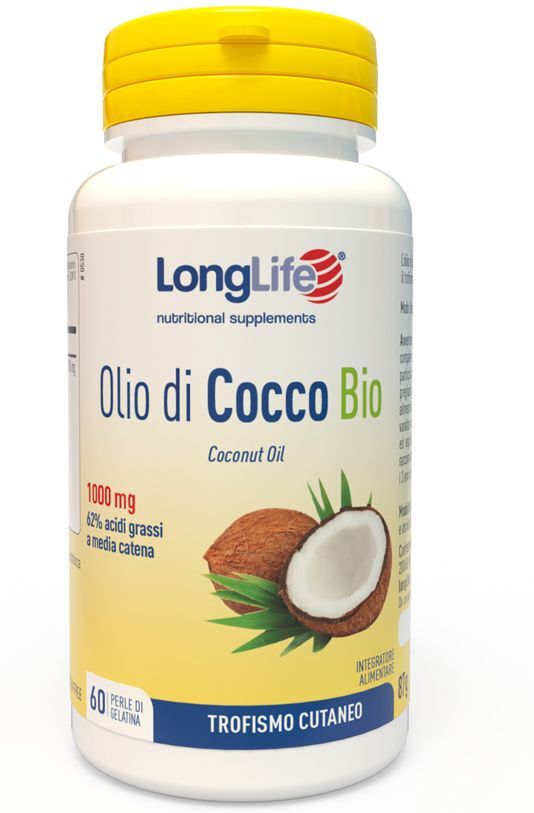 LONGLIFE Srl LongLife, Olio di Cocco Bio, 60 Perle