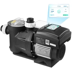 VEVOR Schwimmbadpumpe 43.000 L/h, mit Variabler Drehzahl, 2.200 W, 18 m Förderhöhe, Einbau-/Aufstellpoolpumpe mit Filterkorb, Filterpumpe Selbstansaugend, Programmierbarer Timer, für Aufstellpools