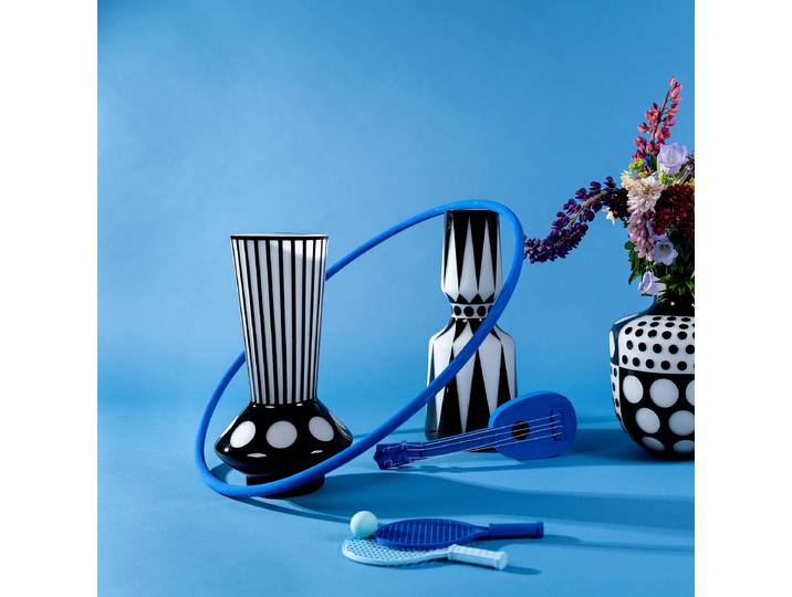 Vase Brillar Type A 22 x 40 x 22cm Blanc/Noir/Noir/Blanc