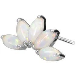 14 Karat Gold Aufsatz mit Titan Push Pin LOTUSBLÜTE + SYNTHETISCHE OPALE