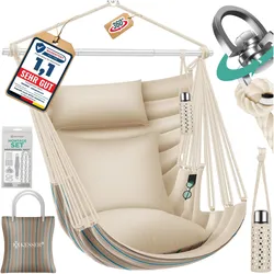 Kesser, Hängesessel, Hängesessel Hängestuhl 360° drehbar mit 2 Kissen und Tragetasche (150 kg)