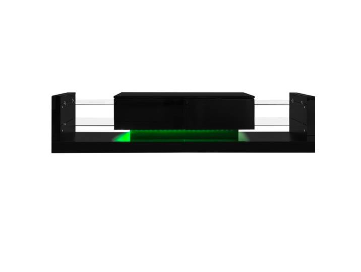 Meuble tv en panneaux de particules avec led noir 181 cm