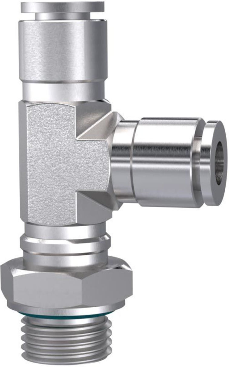 Riegler T-Steckverschr., L-Form, drehbar, M5 a., Schlauch-Ã˜ 4, ES (871.005-4 ES)