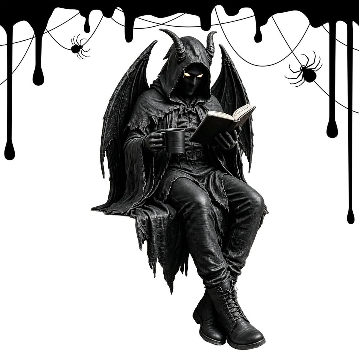 Gothic Beeldje Spookachtig Figuur Zwart Breedte: 12 cm