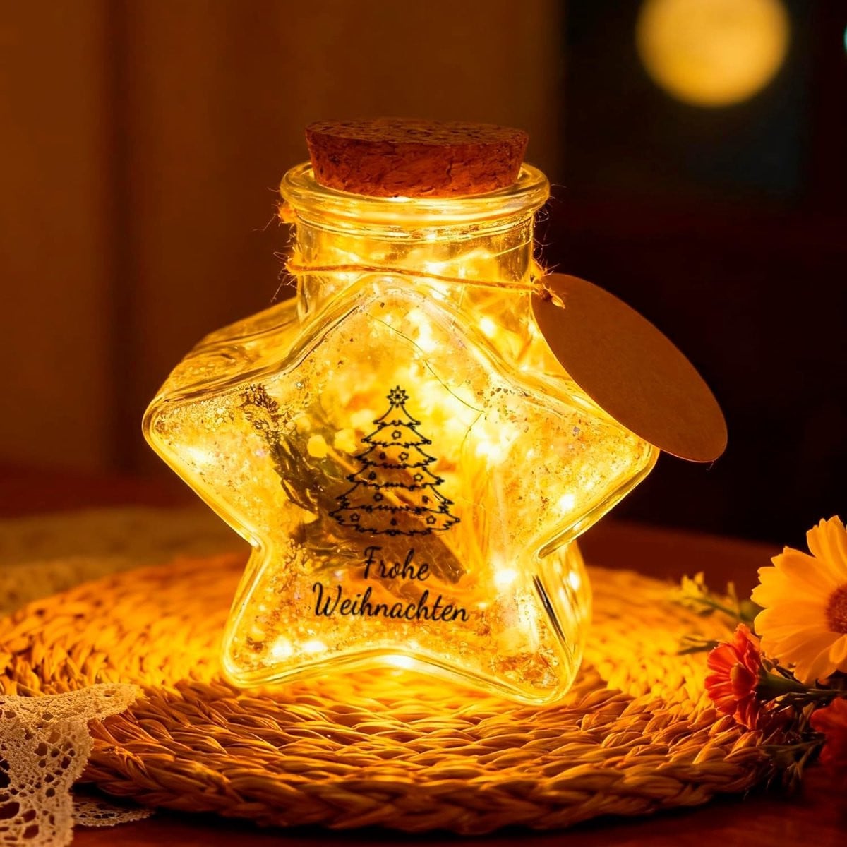 LED Flessenlicht in Stervorm met Kurk voor Creatieve Geschenkverpakkingen