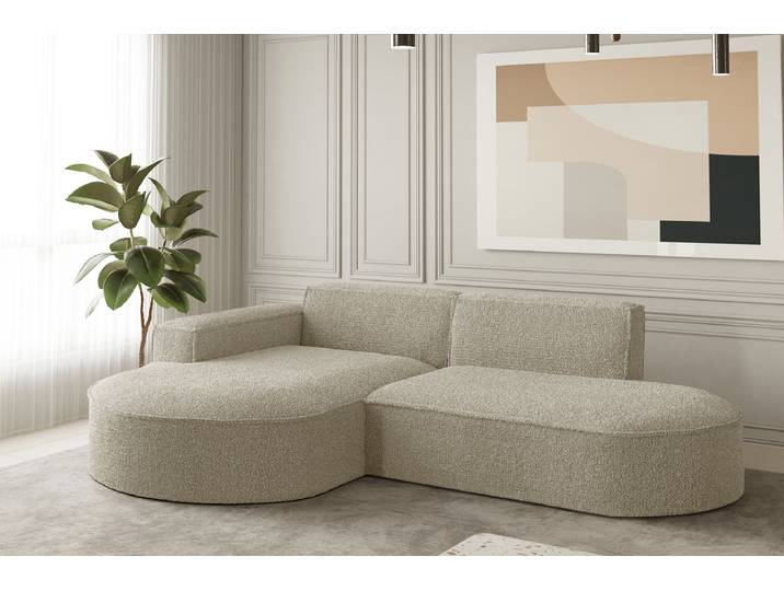 Kaiser Möbel Ecksofa Designer MODENA STUDIO stoff LOOP Beige Links