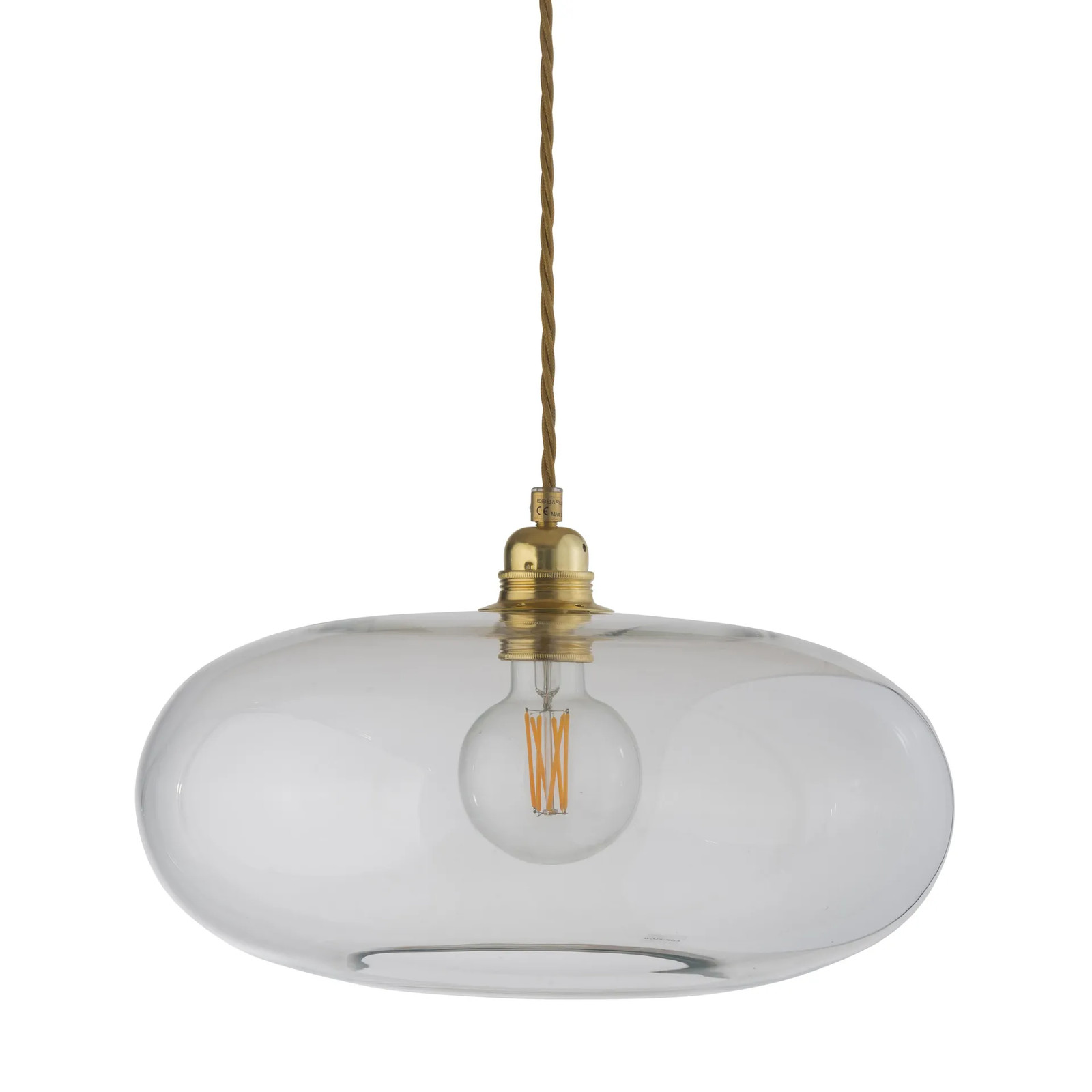 EBB & FLOW Horizon hanglamp, helder met gouden snoer, Ø 36 cm