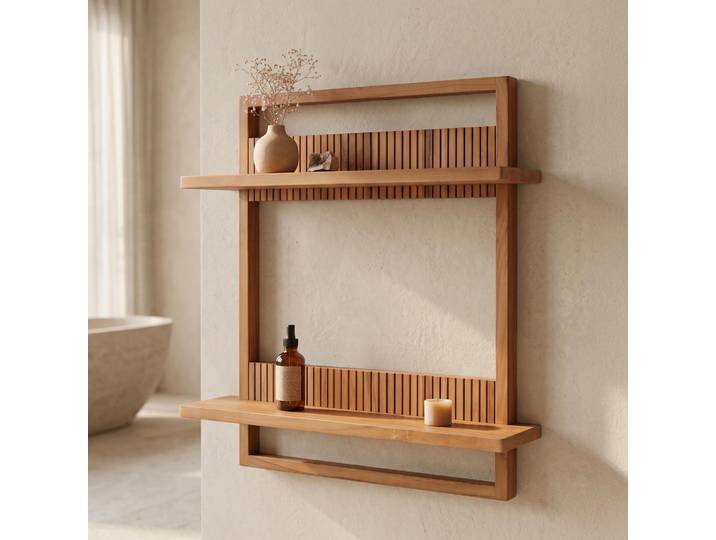 Etagère en bois de teck massif - Aesesa