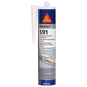 Sika Sika Dichtmasse  flex 591, 300ml, Marine-Dichtstoff weiß, innen & außen, wasserdicht